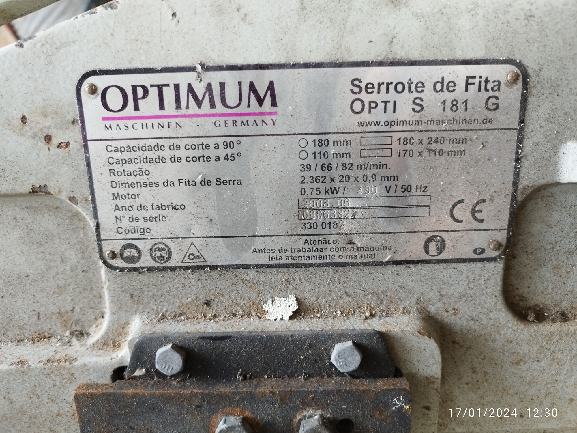 Vendo serra de fita Optimum 181 G