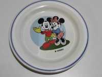 Talerzyk ceramiczny dla dziecka z myszką Mickey i myszką Minnie