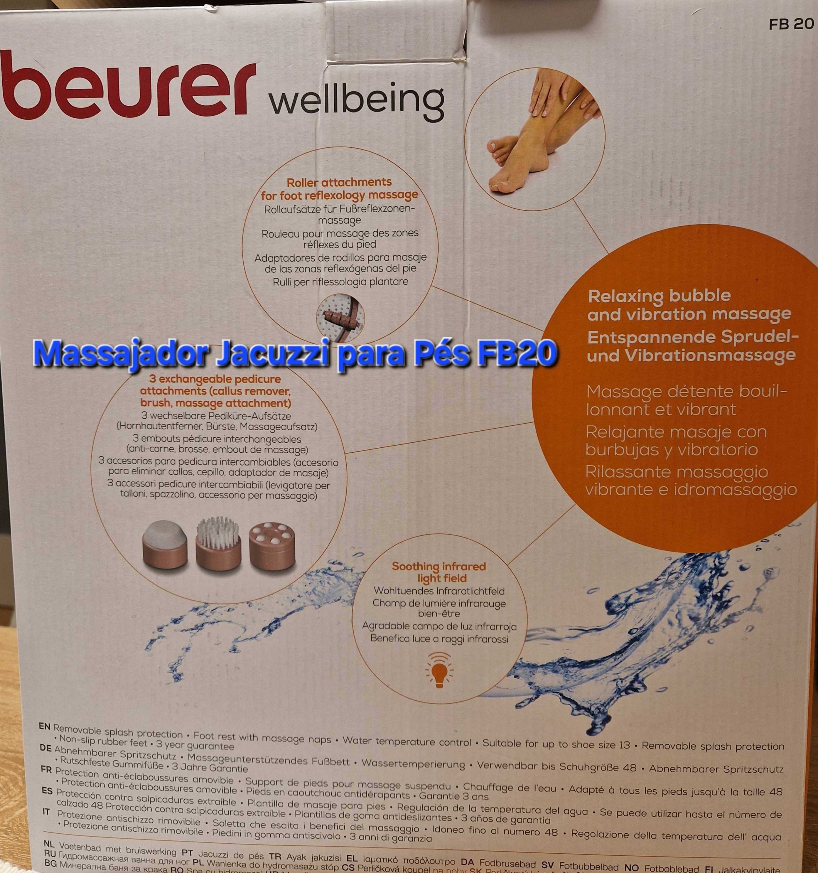 Massajador Jacuzzi Pés Beurer Wellbeing FB 20