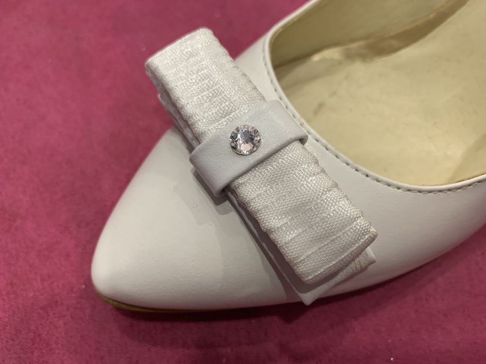 Buty ślubne La Boda C-285/1/KKT r.37 Białe - WYPRZEDAŻ