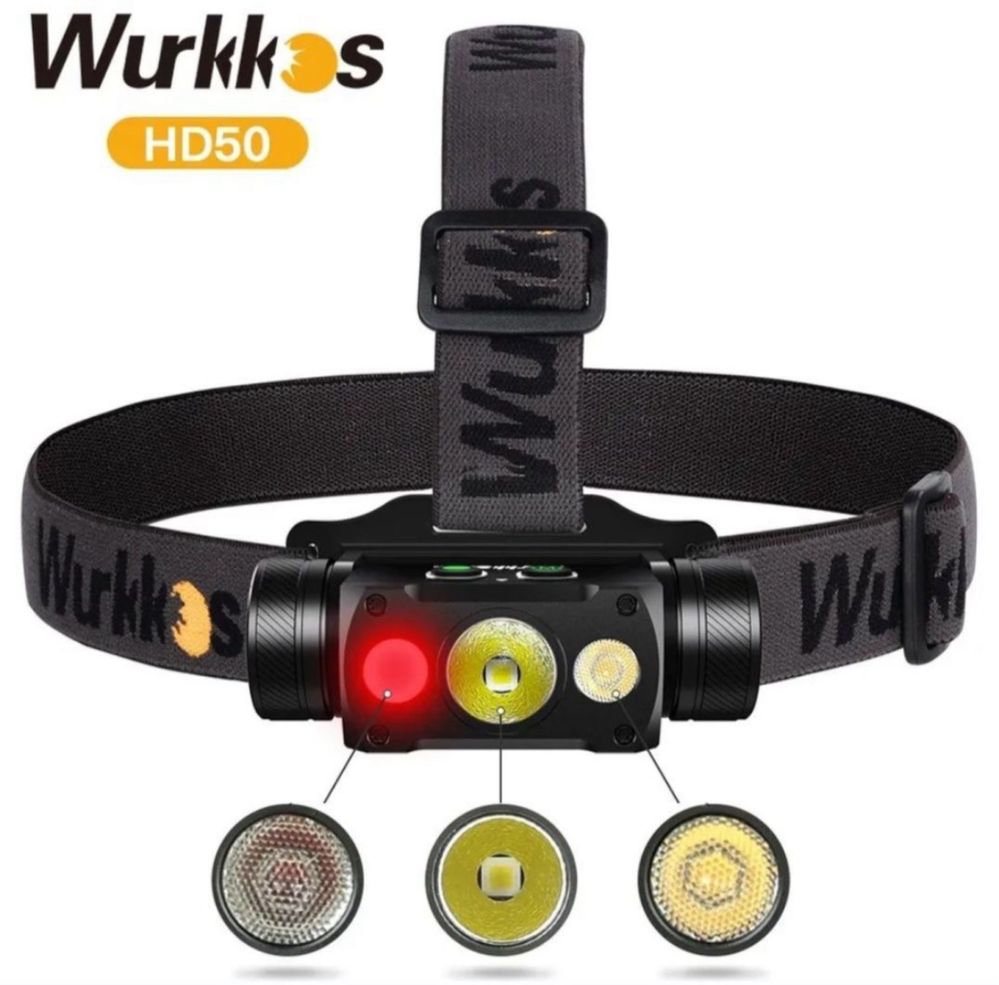 Налобный фонарь Wurkkos HD15 HD20 HD50 с аккумуляторами
