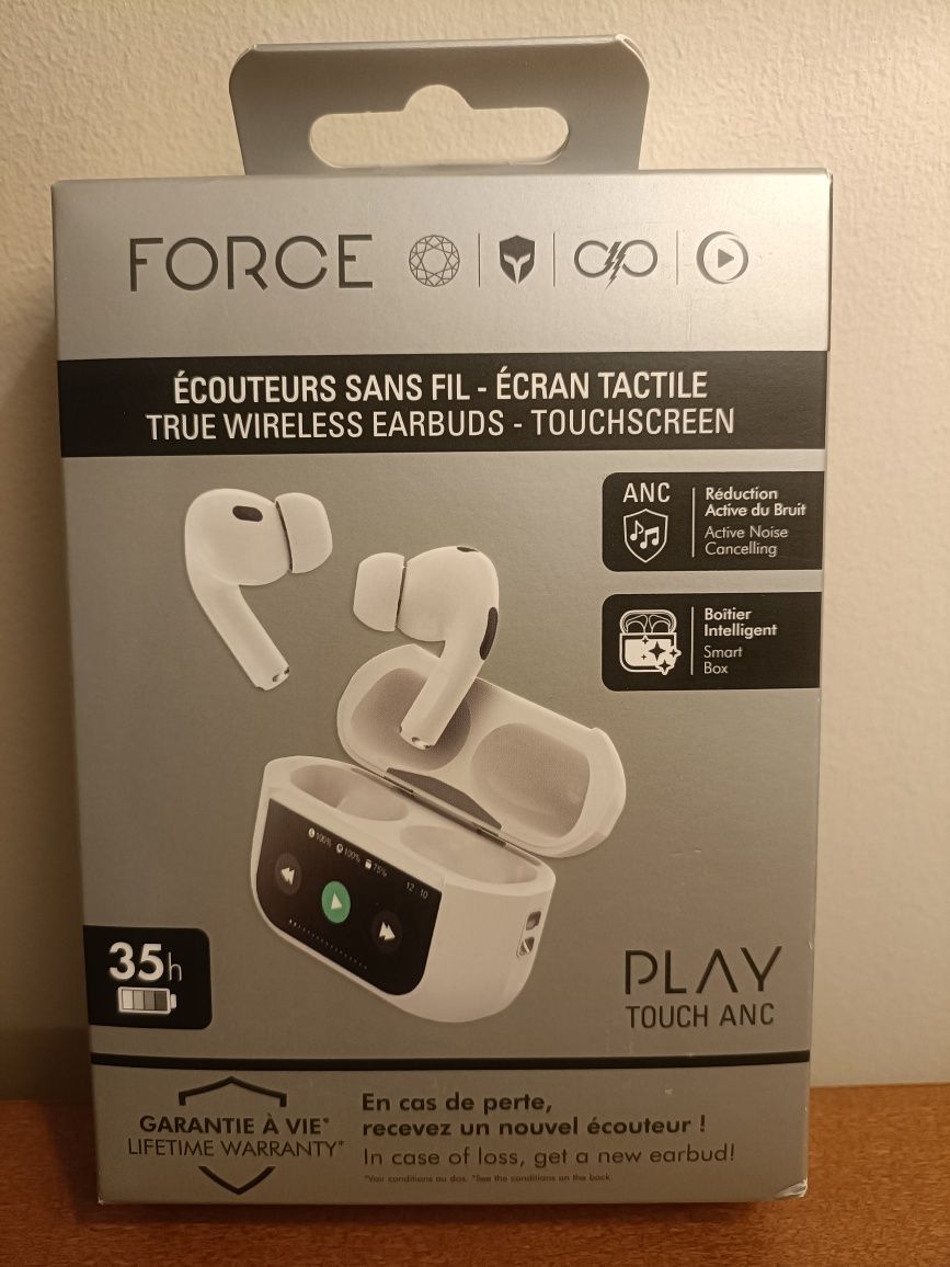 Auscultadores True Wireless ANC com ecrã tátil Play Touch Brancos