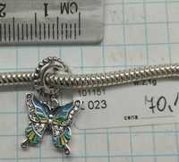 Charms Motyl Barwny Emalia Cyrkonie Srebro 925 NOWE