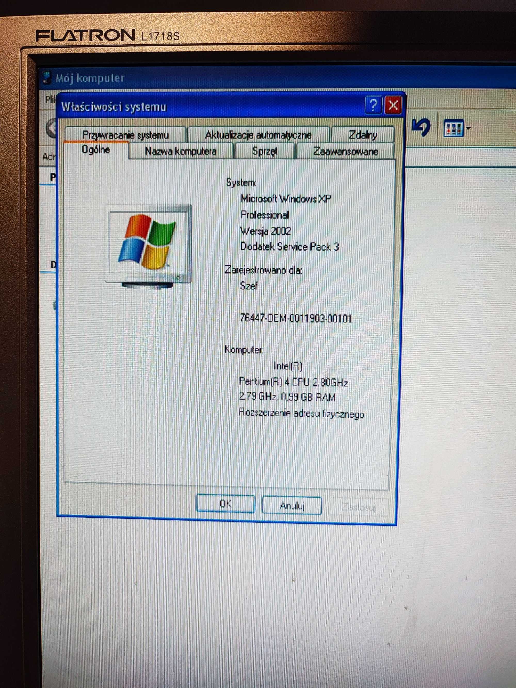 Komputer HP Compaq dc7600 SFF z monitorem LG  Flatron L1718S