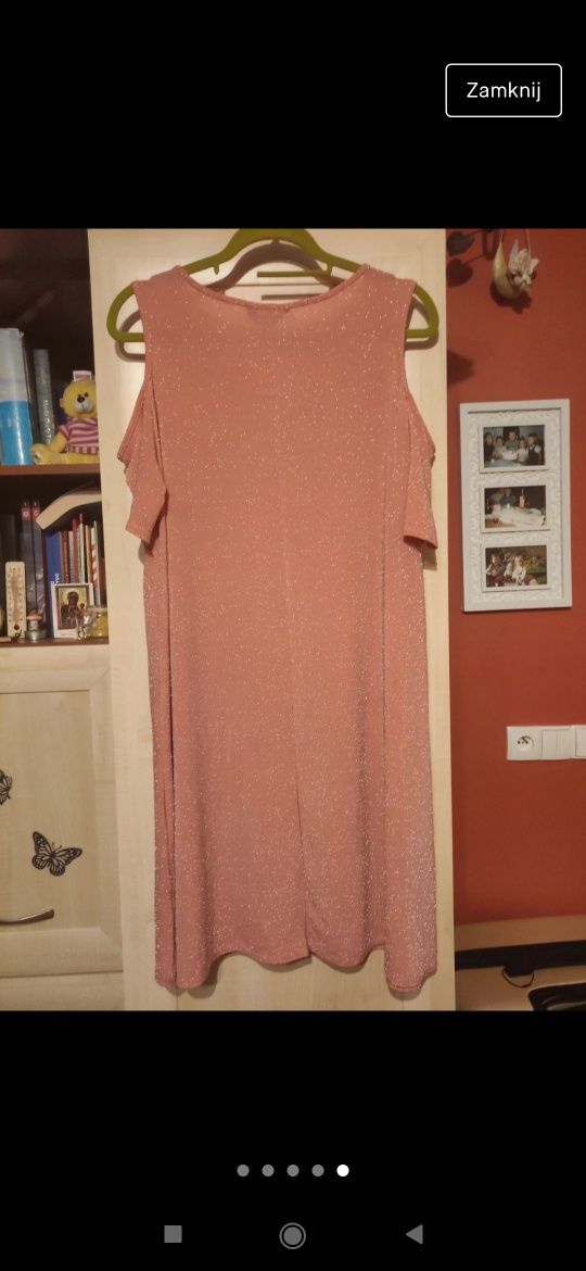 Sukienka brzoskwiniowa plus size rozmiar 50/22 elastyczna
