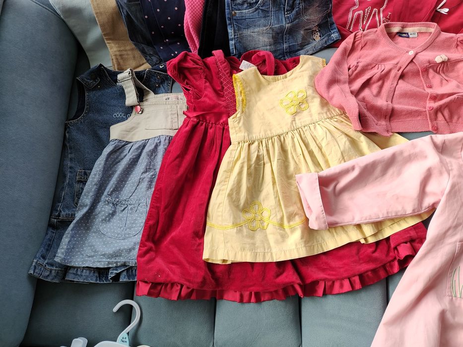 Zestaw 92 spodnie sukienka golf sweter body bluzka koszulka płaszcz