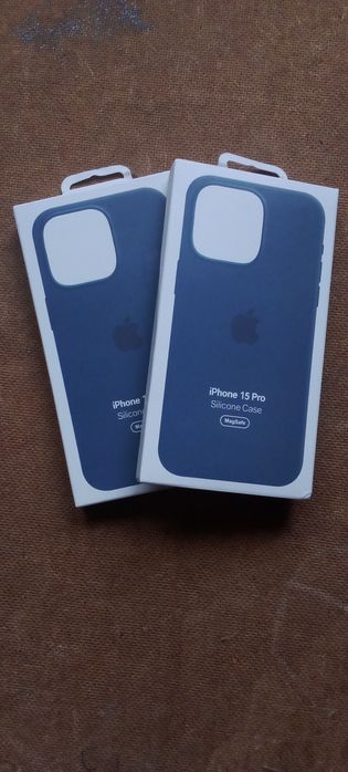 2 шт Силіконовий чохол кейс на iPhone 15 Pro Storm Blue