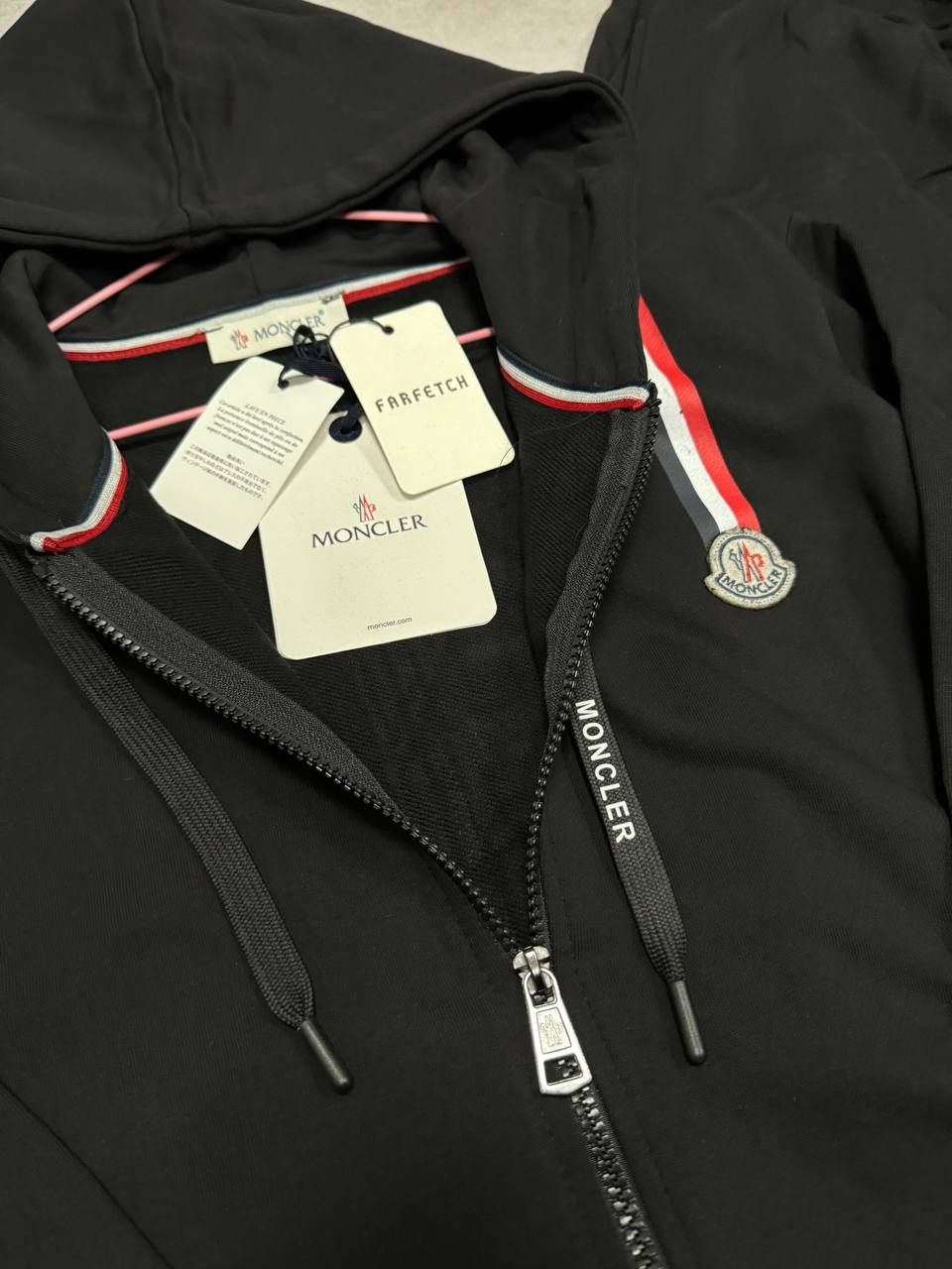 MONCLER EXCLUSIVE 2024 Мужской весенний спортивный костюм черный люкс