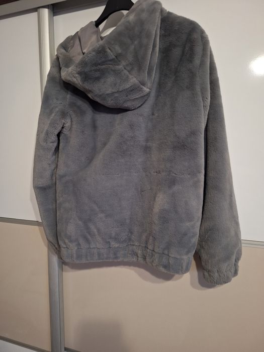 Bluza pluszowa damska miś szara beton L