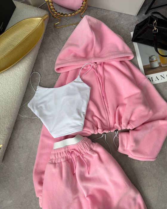 Женский зимний костюм из ФЛИСА 42-46 шоколад ТРОЙКА Турецкий флис S-L