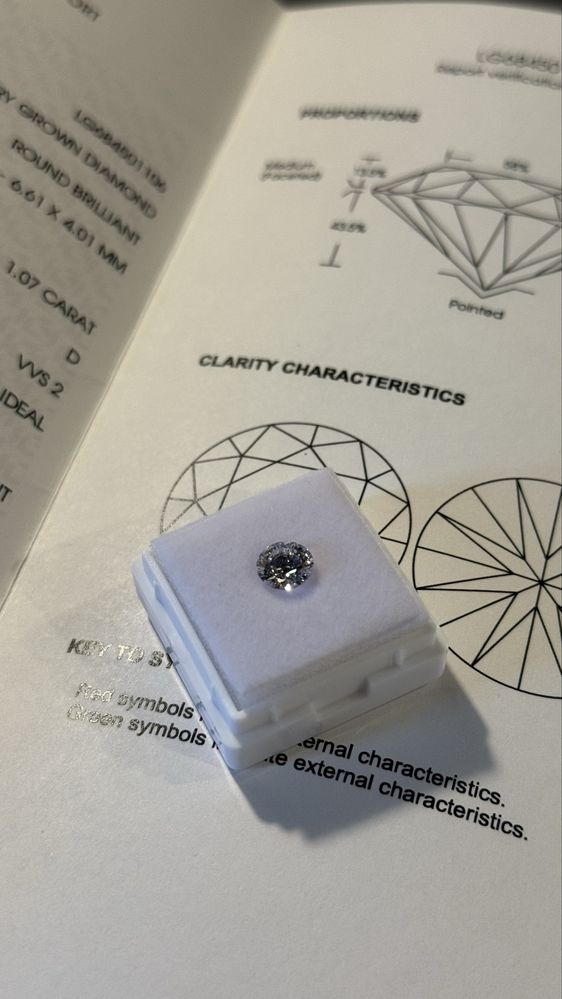 Diament laboratoryjny 1.07 ct IGI – D/VS2