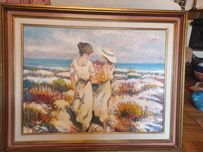 Pintura a óleo com moldura