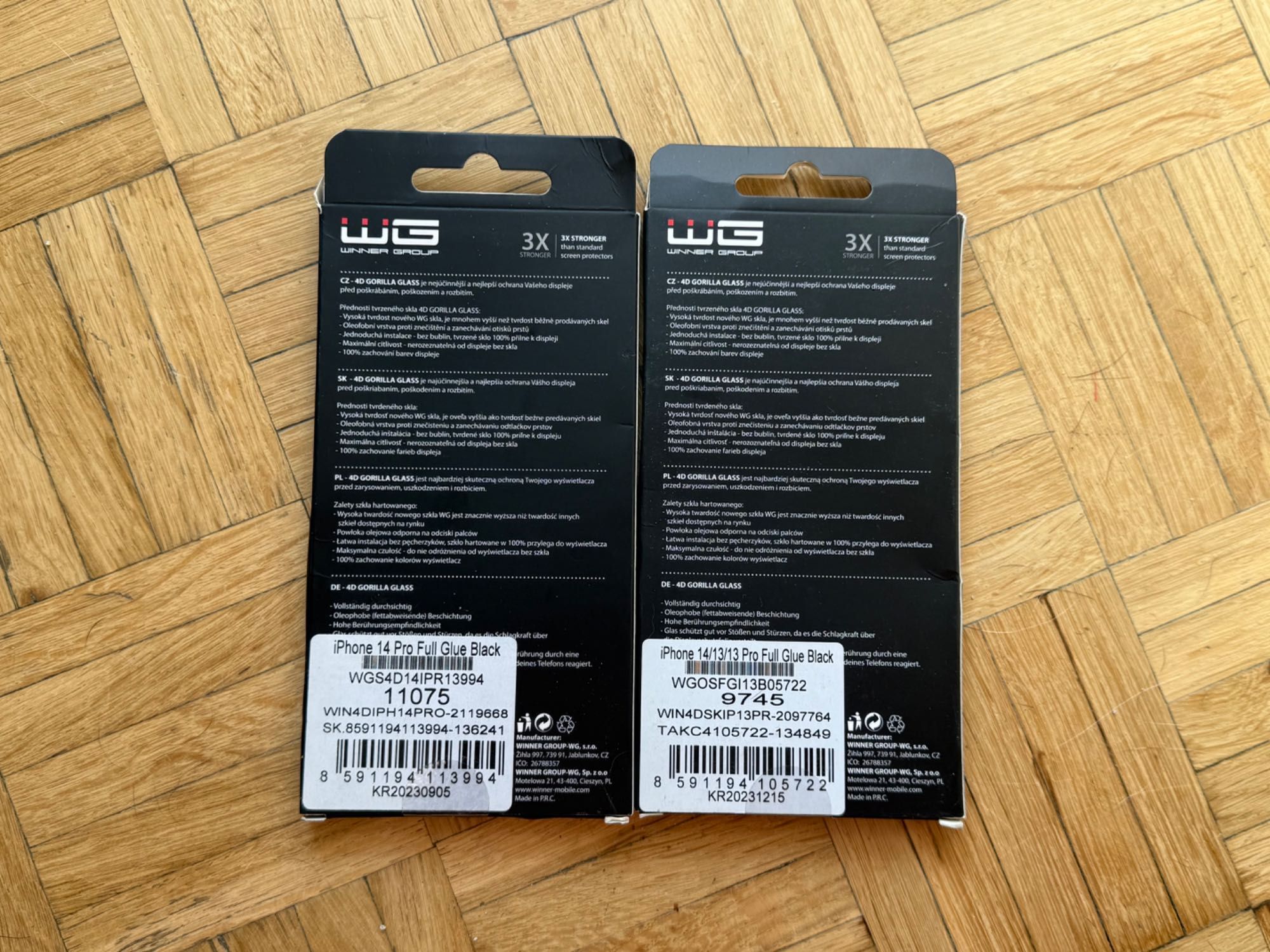 Szkło ochronne zestaw 3  Full Glue iPhone 15 pro 14 pro 13 pro 14 13