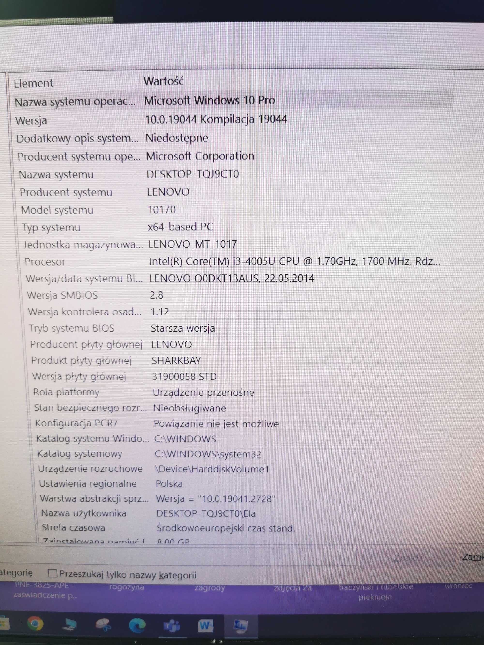 LENOVO C470 All in One i3-4005U RAM 8GB SSD 120GB - zaopiekuj się mną!