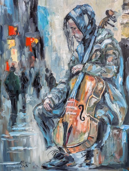 Quadro pintado á óleo sobre tela, 46x38 cm