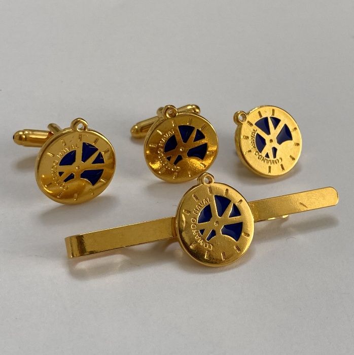 Botões de punho pin e mola de gravata Comando Naval da Marinha