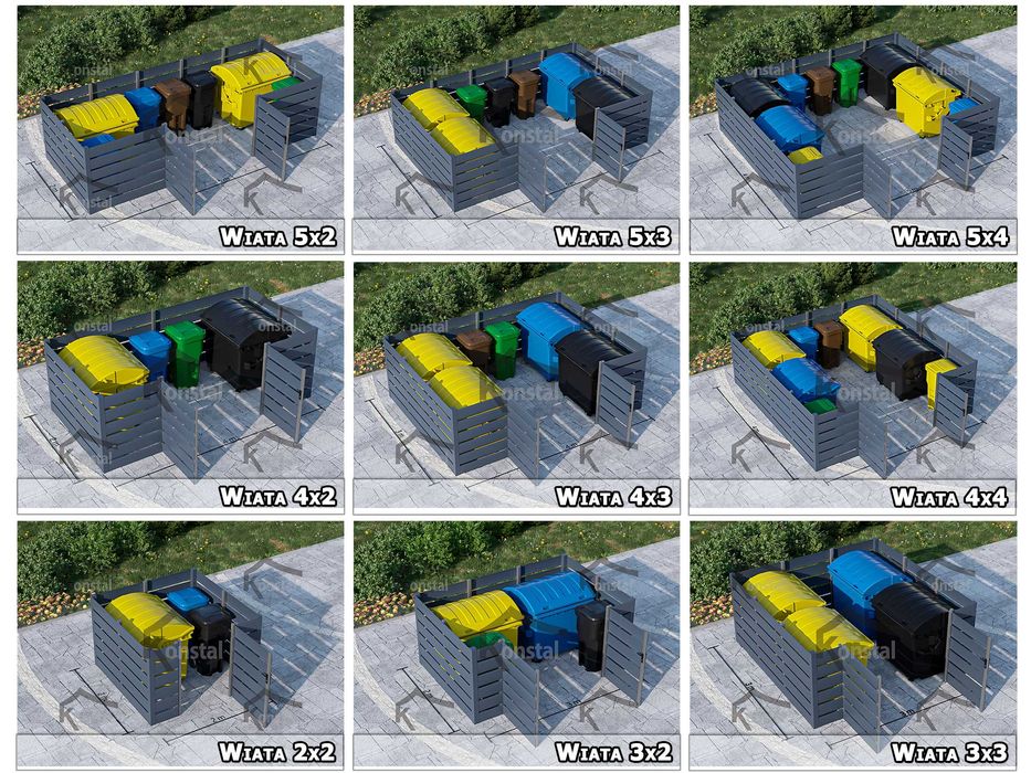 NOWOCZESNA Wiata śmietnikowa AŻUROWA - Producent !!! - Cała Polska