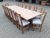 stol 244/314x103 +14 krzesel blat craft zloty okazja solidne krzesła