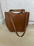 Zara skórzana torba shopper skóra