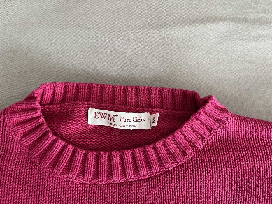 różowy fuksja sweterek sweter damski EMW Pure Classics M bawełna