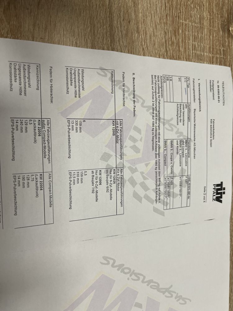 Bmw e36 zawieszenie sportowe KW,sportowe spreżyny