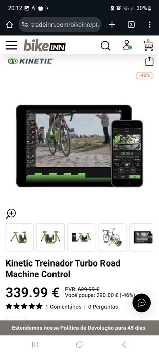 Rolo de treino Kinetic Turbo Road  oportunidade