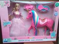 Magiczny zestaw lalka i jednorożec różowy Elefun barbie