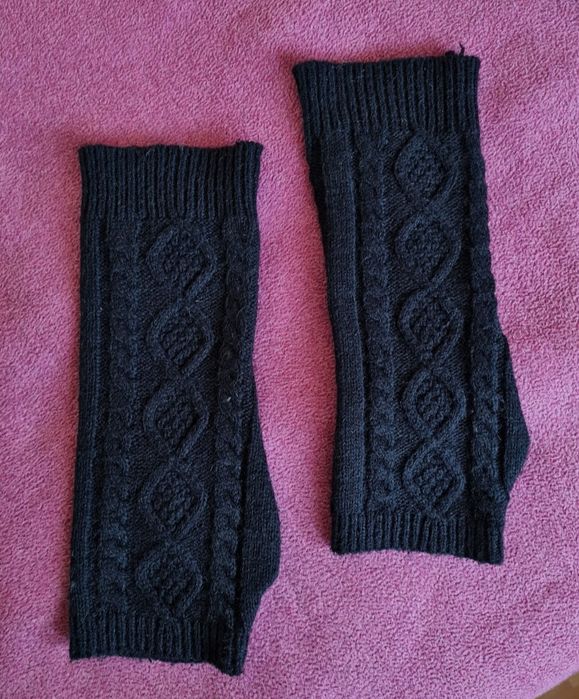 Czarne zimowe rękawiczki-mitenki