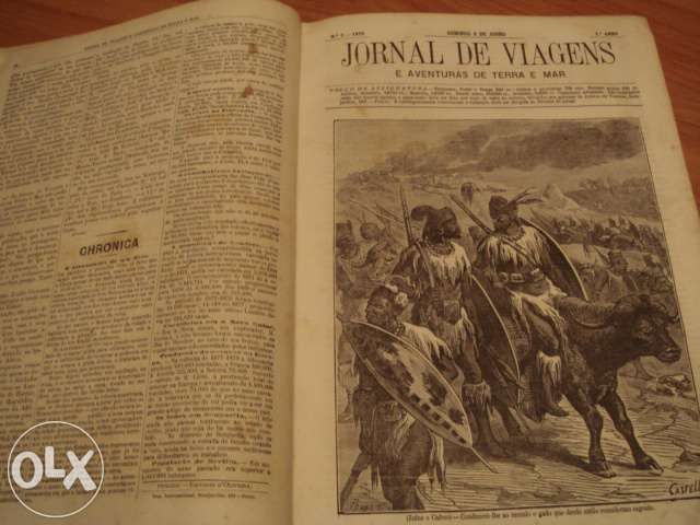 Livro antigo Jornal de viagens 1879