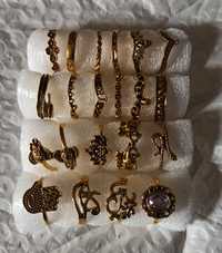 Anéis variados cor de ouro