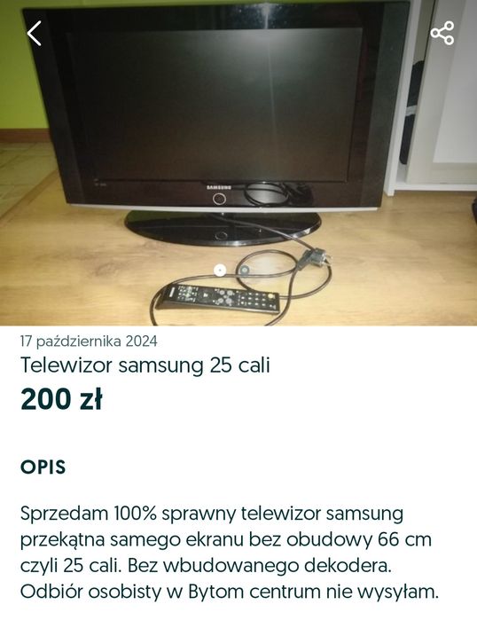 Telewizor samsung 25 cali