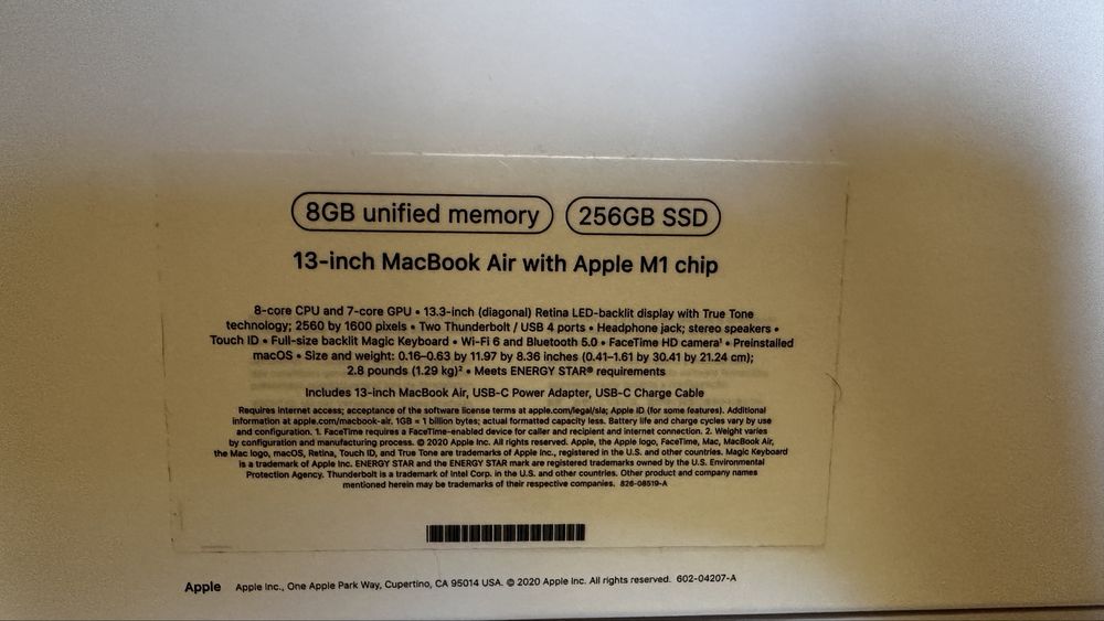 MacBook Air 13” (M1, 2020)