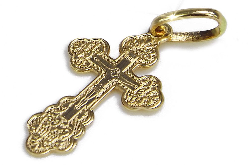 Złoty krzyżyk Prawosławny 14k 585 Jezus Poznań biżuteria oc004y M