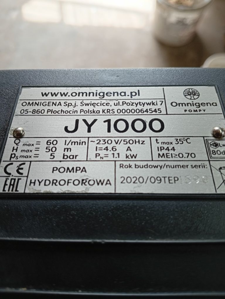 Zestaw hydrofory Omnigena 1100W