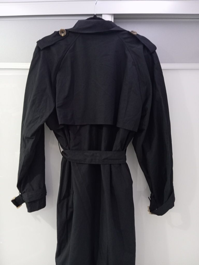 Płaszcz czarny trencz l/xl