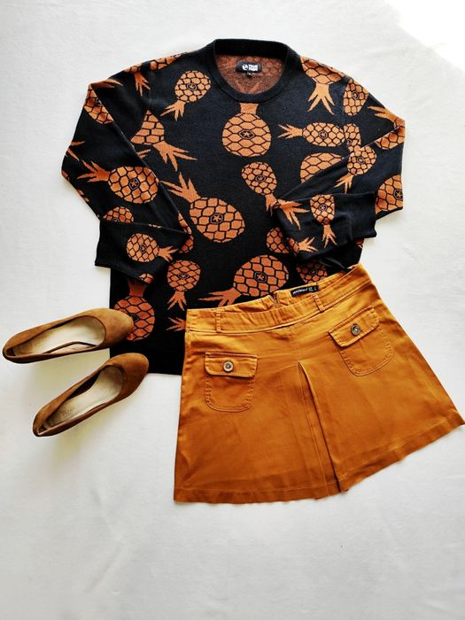 Sweter Your Turn ananasowy wzór czarny