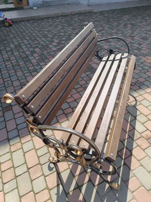 Кована лавка, лавочка лофт зі спинкою, скамейка паркова, садова, 1,5 м