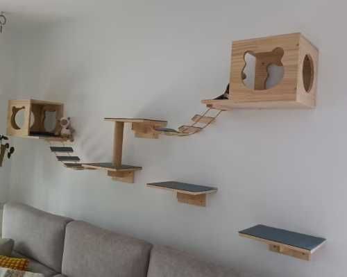 Domek Legowisko Hamak Meble Ścienne dla Kota NOWE - DUŻY ZESTAW!