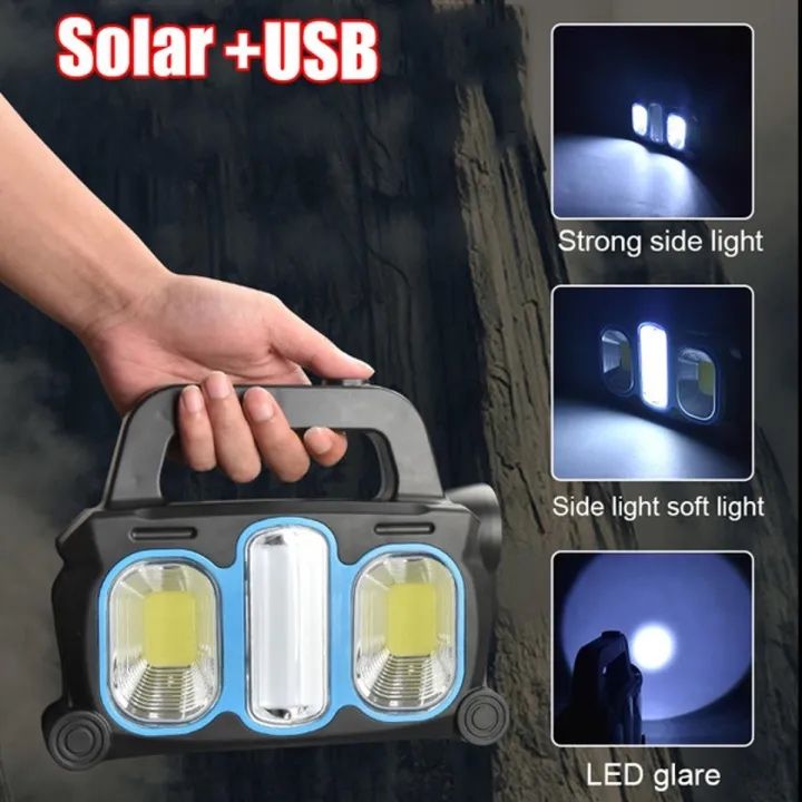 Светодиодный фонарь прожектор, usb, солнечная панель
