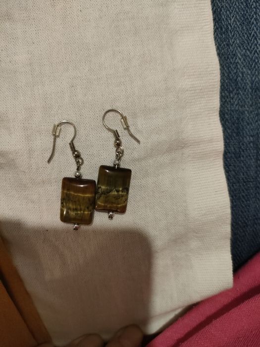 Kolczyki wiszące tygrysie oko