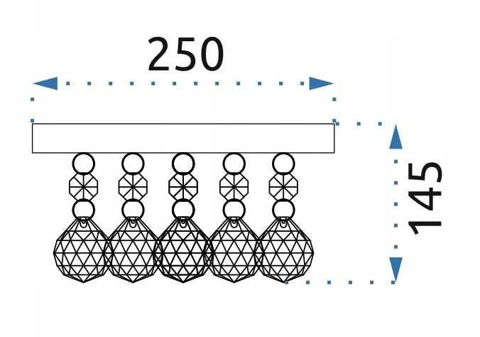 LAMPA SUFITOWA PLAFON glamour kryształki złoty