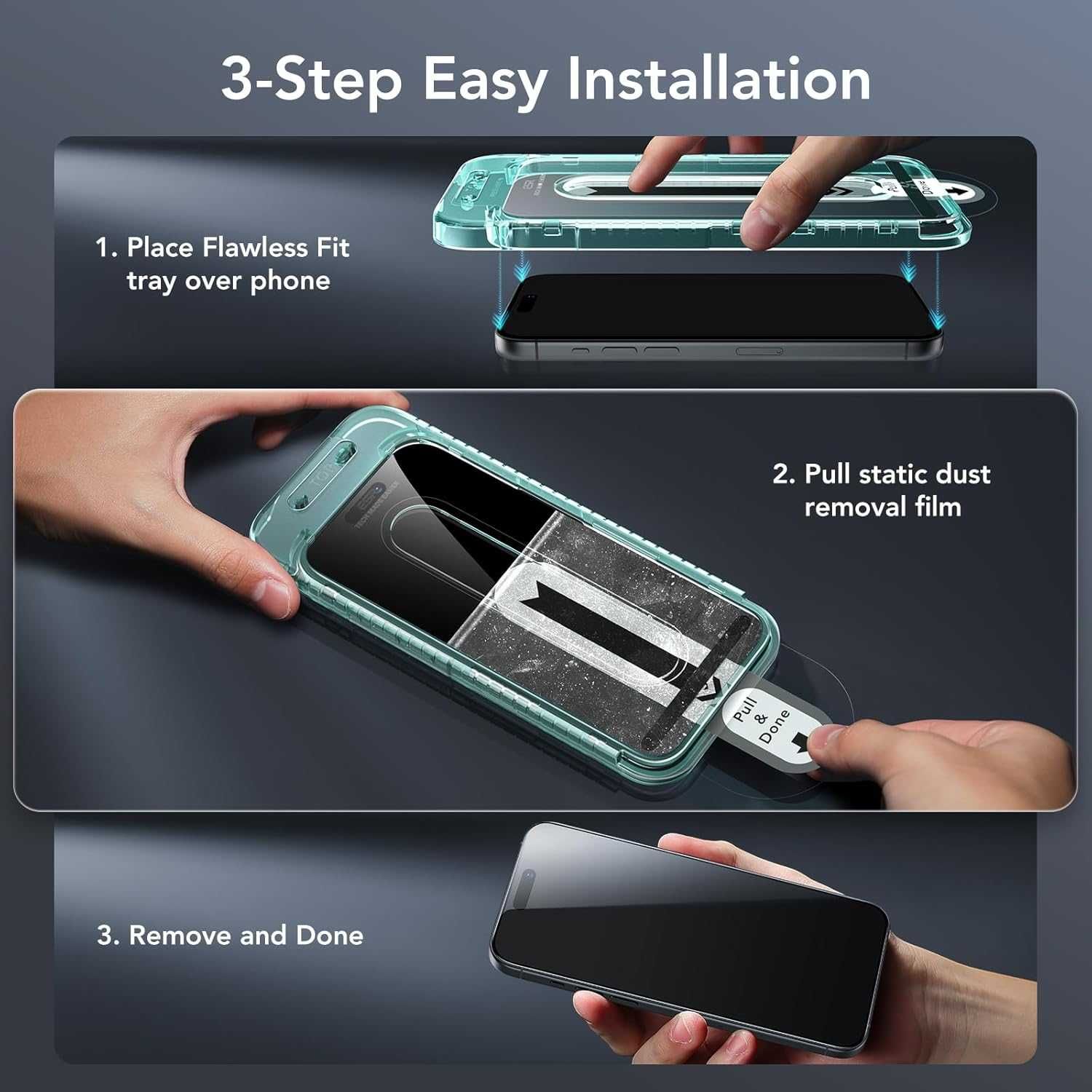 ESR screen protector 3x szkło iPhone 15 Pro Max na LCD 2x szkło aparat