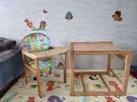 Детский стол трансформер для кормления деревянный