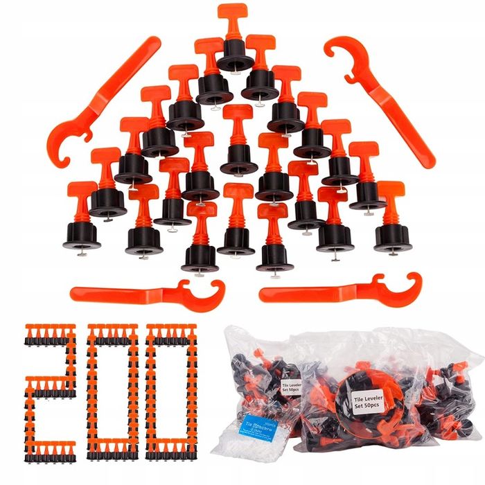 System Do Poziomowania Płytek Kliny Klipsy Uchwyt 200 Sztuk