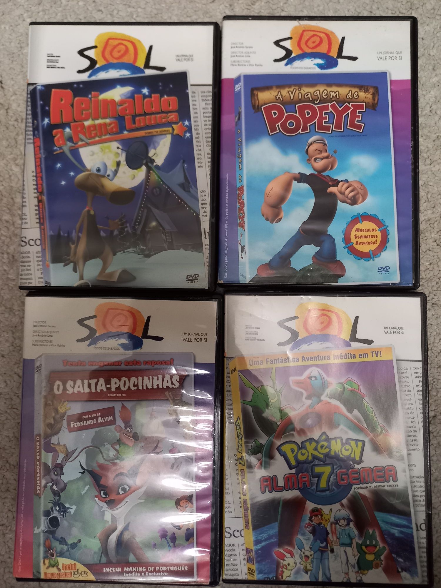 DVDs vários de animação