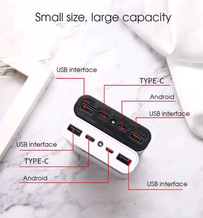 Корпус Павербанк PowerBank з захистом, під батарею 18650 х 4