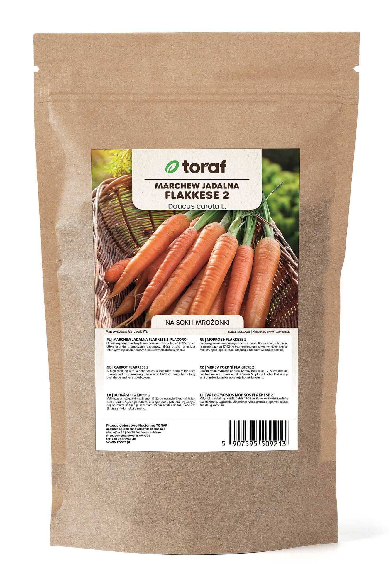 Marchew Flakkese 2 (późna) nasiona 100g  Toraf