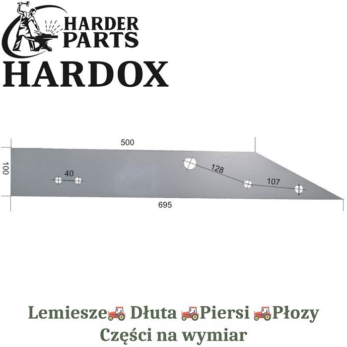 Płoza długa Overum HARDOX 94560/L części do pługa 2X lepsze niż Borowe