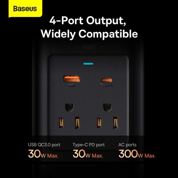 Інвертор автомобільний Baseus Super IGBT  300W 110V