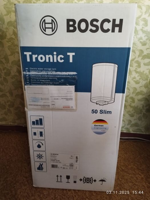 Продам бойлер Bosch Slim 50 л новий
